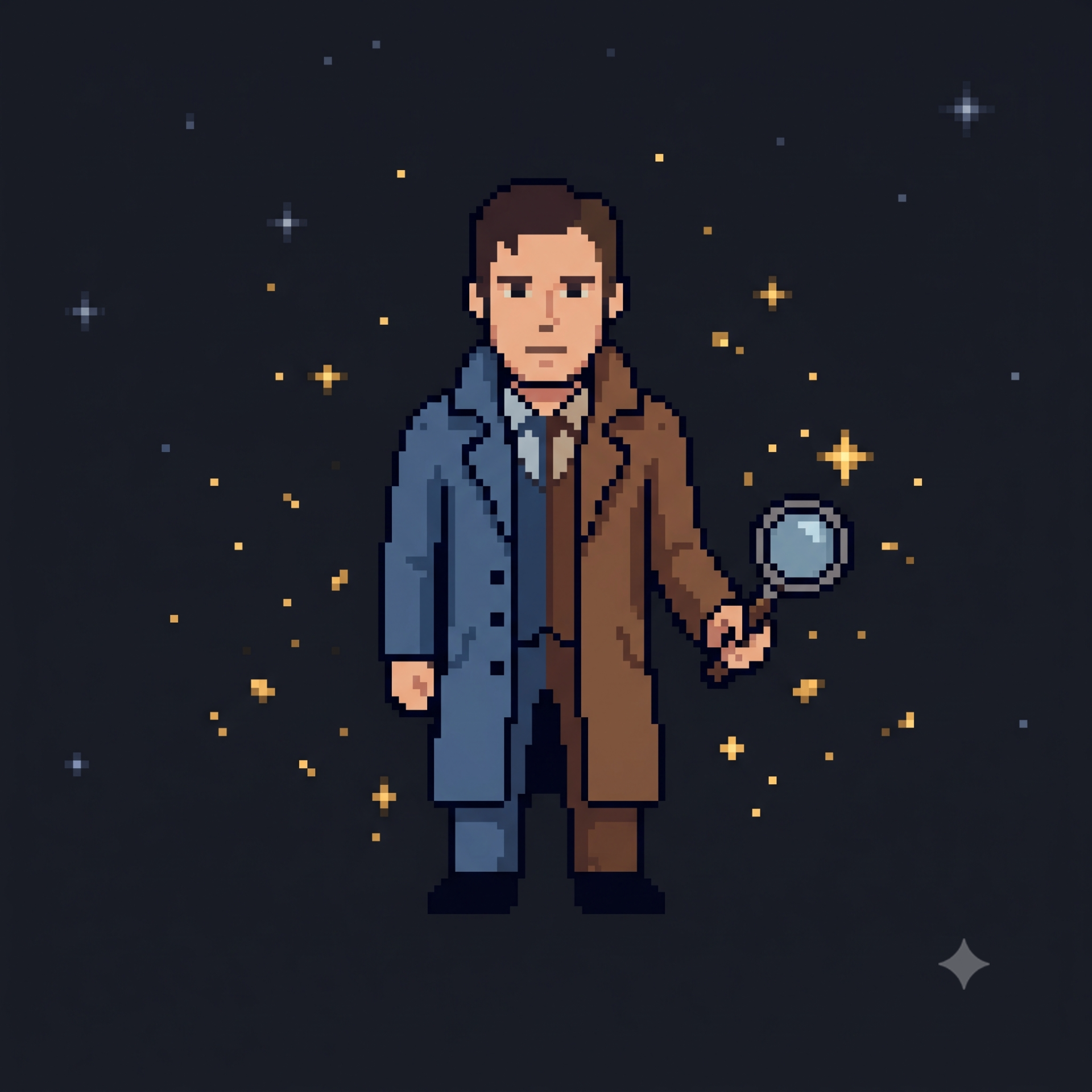 Detective with magnifying glass