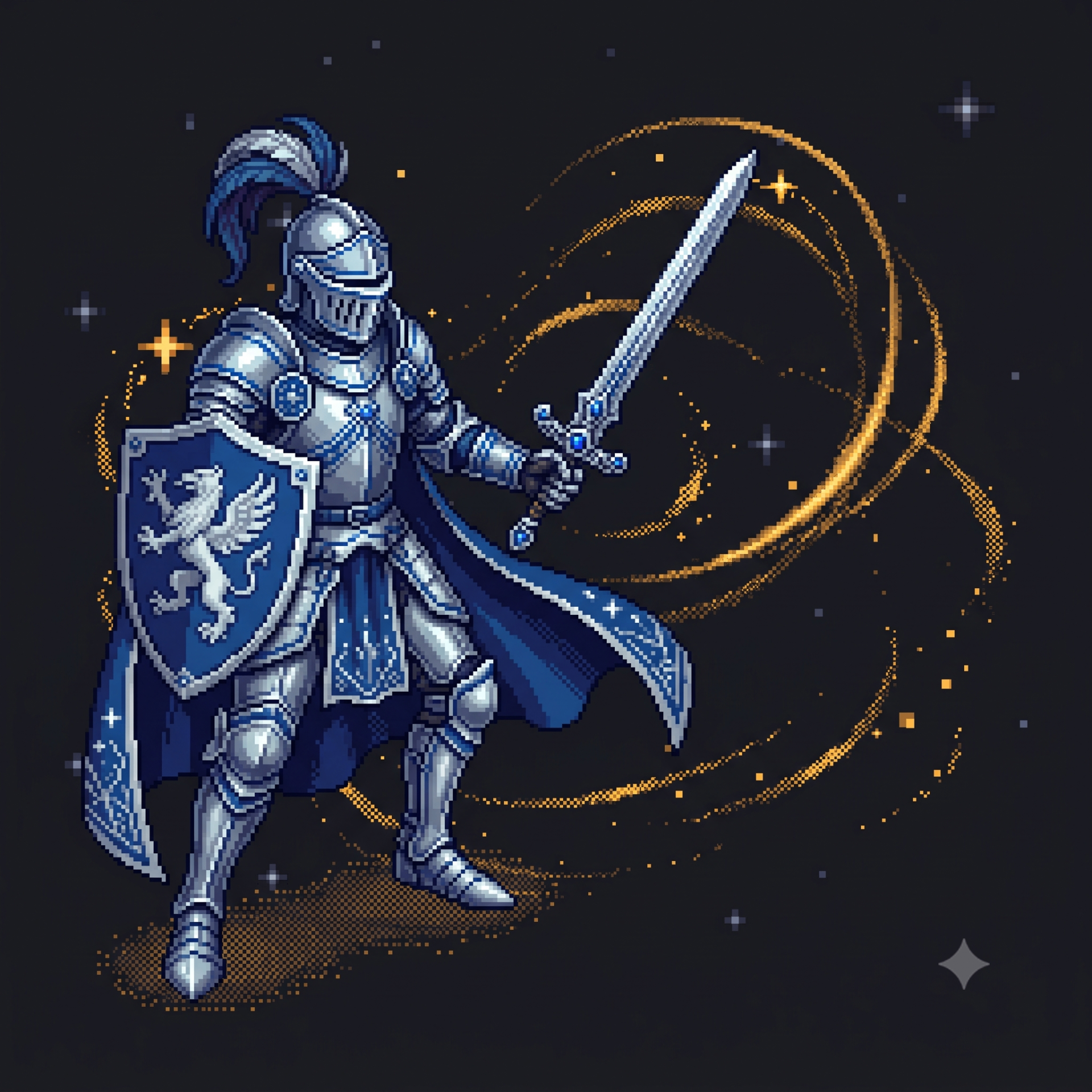Knight with sword and shield